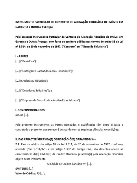 Fim Do Contrato De Cessao Ou Alienação Fiduciária - Contrato de Alienação Fiduciária de Imóvel | PDF | Indenização | Leilão