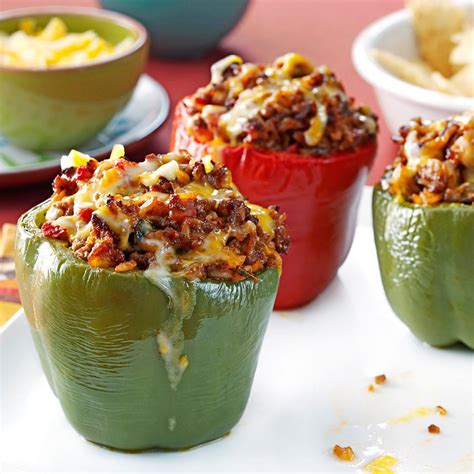 Mexican Beef Stuffed Peppers Recipe Taste Of Home