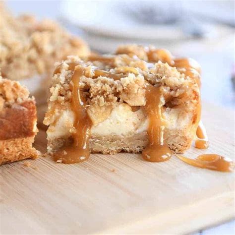 Caramel Apple Cheesecake Bars With Streusel Mels Kitchen Cafe