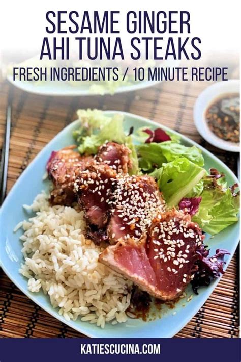 Sesame Ginger Ahi Tuna Steaks Recipe In 2022 Ahi Tuna Steak Tuna Steaks Fresh Seafood Recipes