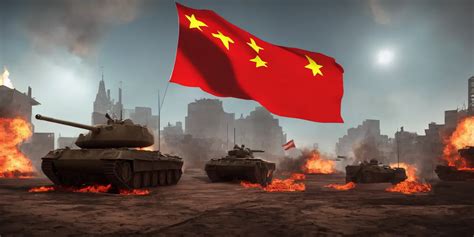 Tanks Burning City Army China Winnie The Pooh Stable Diffusion