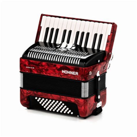 Hohner Bravo Line Facelift Ii 48 Accordion Red With Gig Bag Gear4music