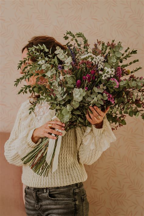 Ramo De Flores Preservadas Y Secas Con Eucalipto