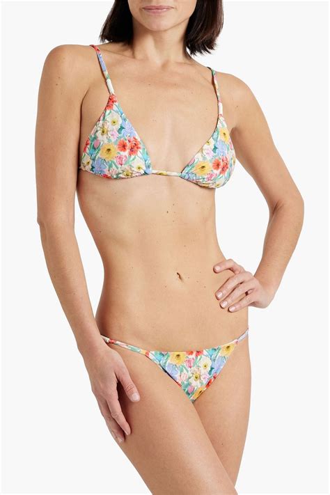 ONIA Alexa Floral Print Triangle Bikini Top THE OUTNET