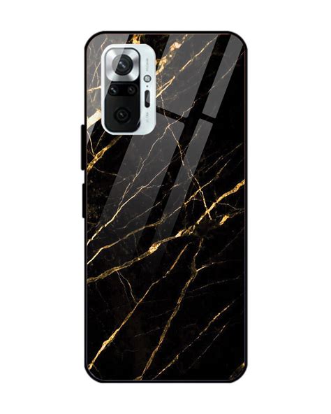 Buy Black Gold Marble Premium Glass Cover For Xiaomi Redmi Note