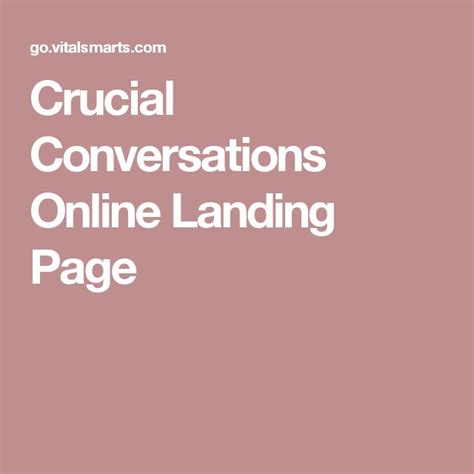 Crucial Conversations Online Landing Page Crucial Conversations