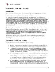 LearningContract 1 Pdf Advanced Learning Contract Instructions This