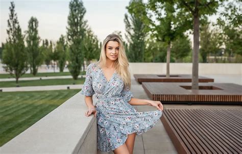 Wallpaper dress Smile blonde A Diakov George for mobile and desktop section девушки