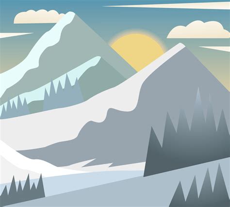 Dise O De Ilustraci N Vectorial De Monta As Nevadas Vector En