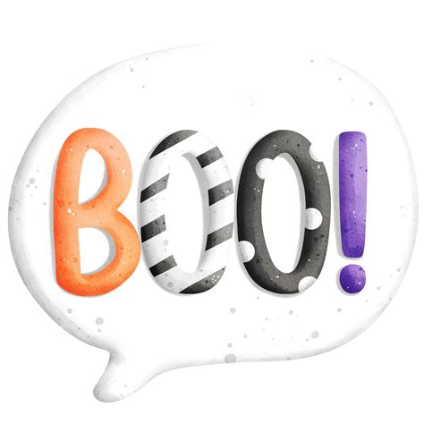 Watercolor Halloween Boo Text Illustration 27386185 Png