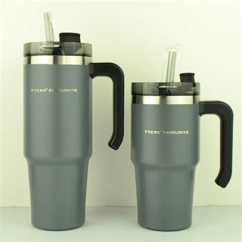 Original Tyeso Vacuum Insulated Tumbler With Straw And Handle 600ml