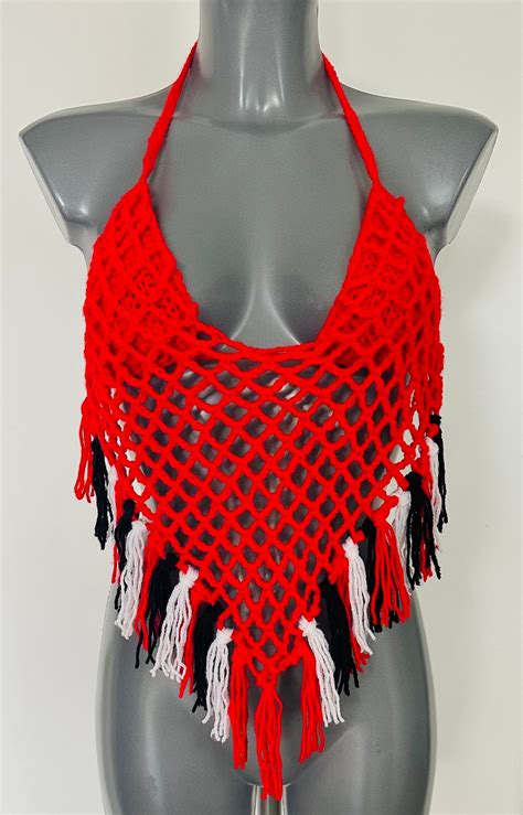 Crochet Halter Top Festival Carnival Beach Wear Trinidad Bikini Cover Etsy