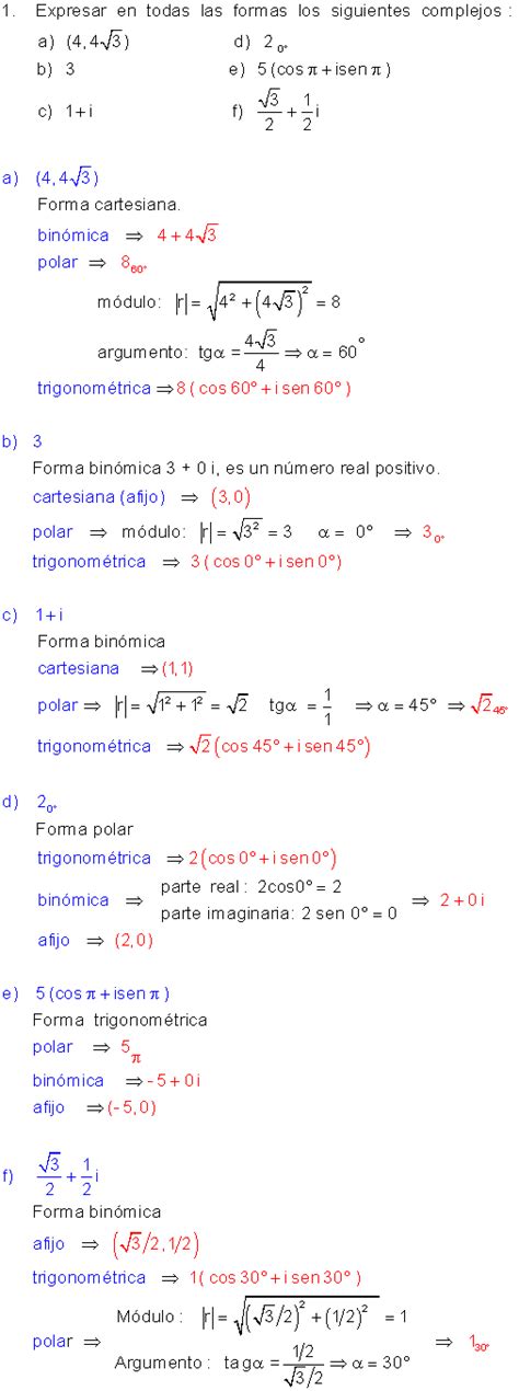 Ejercicios Resueltos De N Meros Complejos