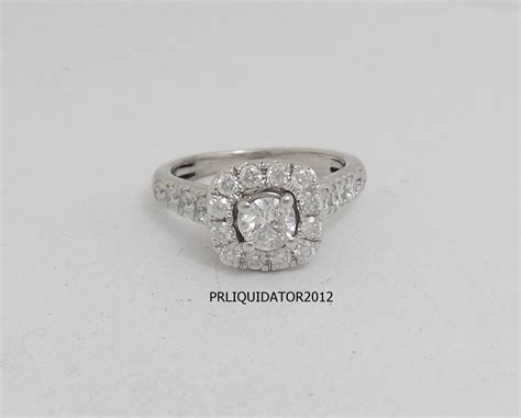 1ct Diamond Halo Frame Solitaire Engagement Wedding Bridal Ring 14k White Gold Ebay