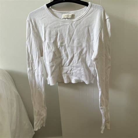 Nude Lucy White Crop Top Size L Depop