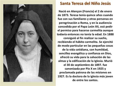 Santos Y Vida Frases De Santa Teresita Del Niño Jesús