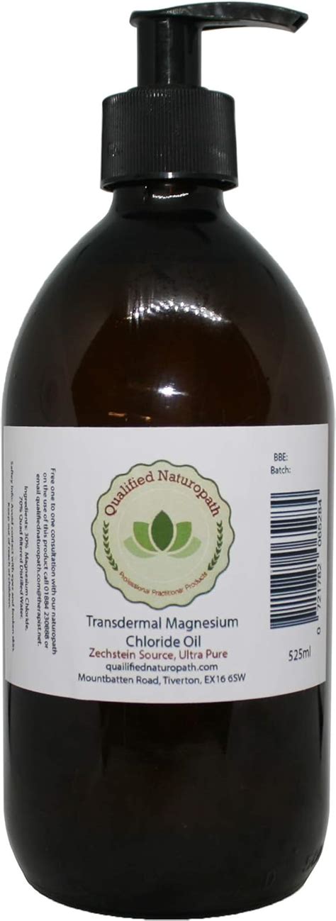 Magnesium Oil 525ml With Pump Pure Transdermal Magnesium Chloride Oil Zechstein Sourced