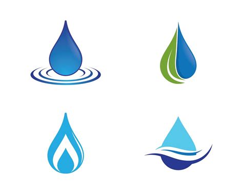 Conjunto De Iconos De Gota De Agua Azul Y Verde 1078338 Vector En Vecteezy