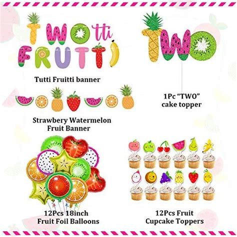 Utopp Twotti Frutti Birthday Decorations Set Twotti Frutti Banner