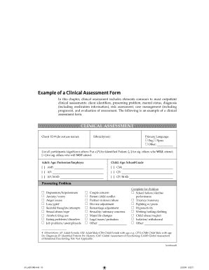 Clinical Assessment Example - Fill and Sign Printable Template Online 