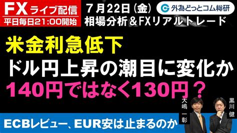 Fxライブ配信為替予想【実践リアルトレード】140円ではなく130円？ドル円上昇の潮目に変化か、ecbレビュー ユーロ安は止まるのか ドル円