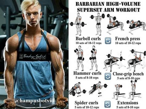 Biceps Exercises Superset Arm Workout Arm Workout Barbell Workout