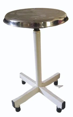 Powder Coated Round 12Inch Mild Steel Revolving Stool For Hospital