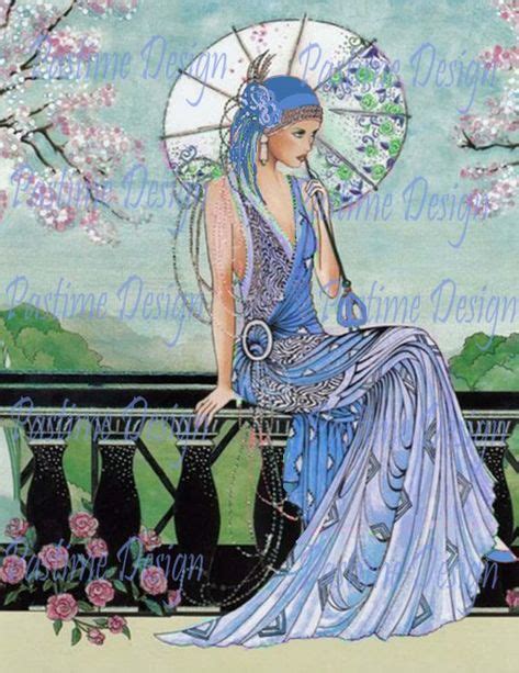 Vintage 1920s Lady In Blue Instant Download Vintage Fashion Vintage