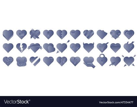 Creative romantic symbols in the shape of a heart Vector Image