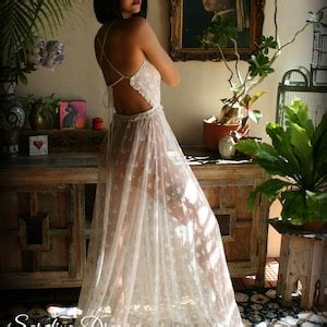 Bridal Nightgown Backless Lace Wedding Sleepwear Bridal Lingerie Ivory Lace Lingerie Lace