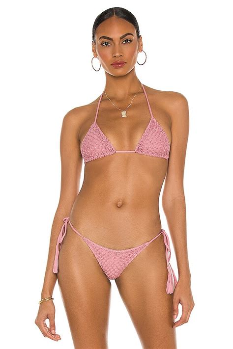 ACACIA Humuhumu Crochet Bikini Top In Petal REVOLVE