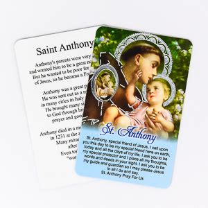 Catholic Gift Shop Ltd St Anthony Laminated Prayer Card With Resin