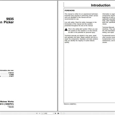 John Deere Cotton Picker 9940 Technical Manual TM1356