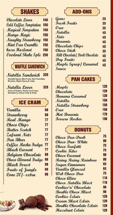 Menu At Waffle King Gurugram