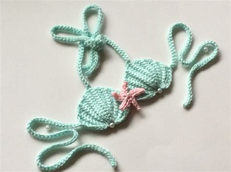 Crochet Seashell Mermaid Topshell Bikini Costumesea Shell Etsy