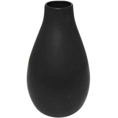 Litton Lane In Black Matte Ceramic Decorative Vase The