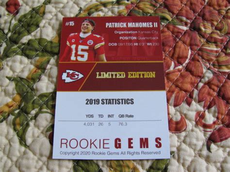 2020 Patrick Mahomes Super Bowl LIV MVP LIMITED Edition A Real Beauty ...