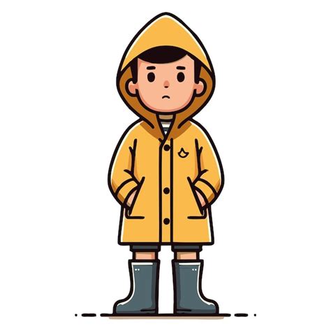 Premium Vector Vector Of Man Wearing Raincoat