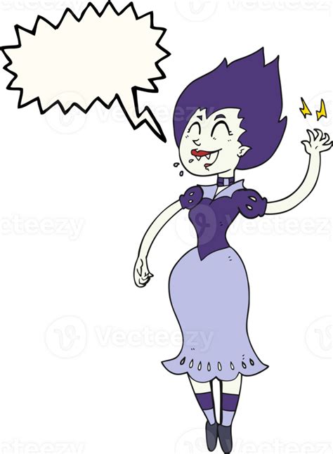 Hand Drawn Speech Bubble Cartoon Vampire Girl 40267243 Png