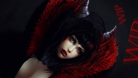 HD wallpaper: art, babes, dark, demon, evil, fantasy, girl, gothic, horror | Wallpaper Flare