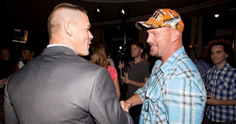 Rare Clip Of Steve Austin And John Cena Backstage At Wwe Raw Event