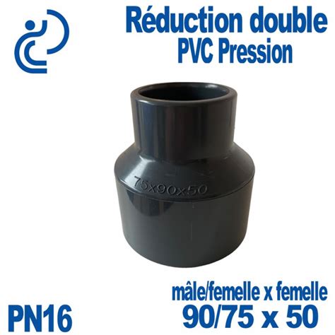 Réduction double Ø90 75x50 à coller PVC Pression