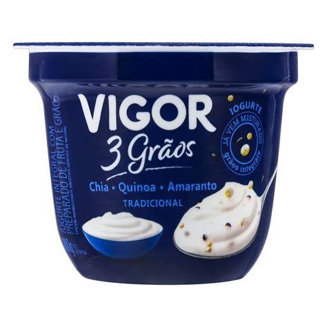 Iogurte Integral Tradicional Vigor 3 Grãos Pote 100g Mercantilnovaera