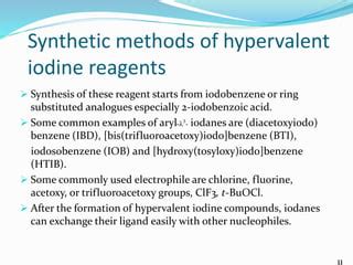 Hypervalent Organo Iodines Reagents In Organic Synthesis PPT