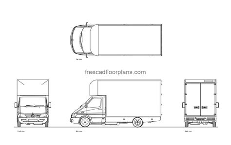 Mercedes-Benz Sprinter Luton Van - CAD Drawings