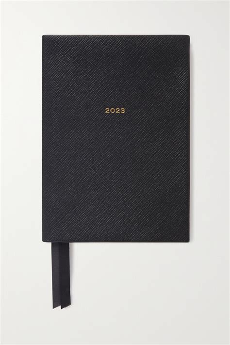 Smythson Soho Textured Leather Diary Black Shopstyle Shoulder Bags