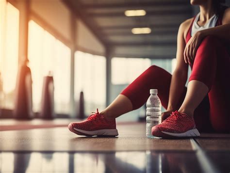 Premium Ai Image A Woman Who Takes A Rest After Exercising At The Gym