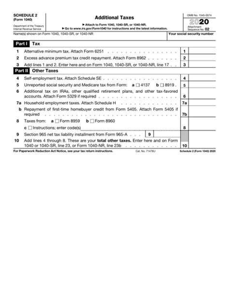 Printable Form 1040 Schedule 1