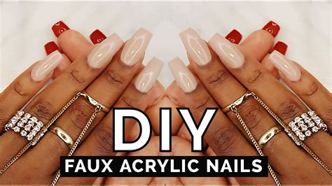 Diy Easy Fake Nails At Home No Acrylic Youtube