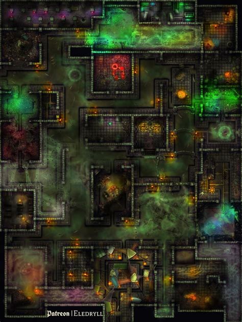 [map] Sprawling City Sewers [42x56] [4k] [gridless] [oc] [art] R Dnd